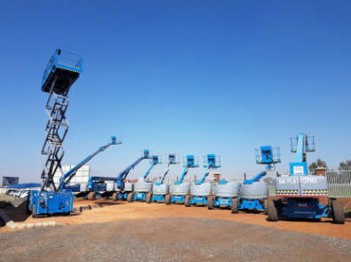 many cherry pickers on display